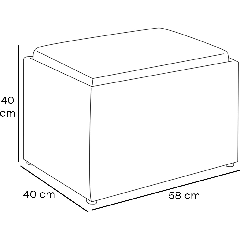 Pouf Contenitore Poggiapiedi Ecopelle Rosso Sgabello Seduta Scomparto Versatile