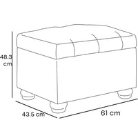 Pouf Contenitore Poggiapiedi in Tessuto Grigio Sgabello con Scomparto Interno