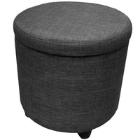 Pouf Contenitore Poggiapiedi in Tessuto Grigio Sgabello Apribile  40x40x40.5cm