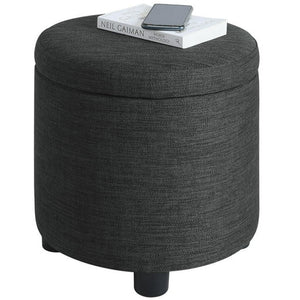 Pouf Contenitore Poggiapiedi in Tessuto Grigio Sgabello Apribile  40x40x40.5cm