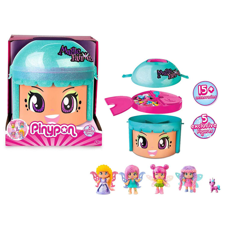 Pinypon Magic Fairies Testa Con 4 Personaggi Fatati Ali Glitterate Con Manico