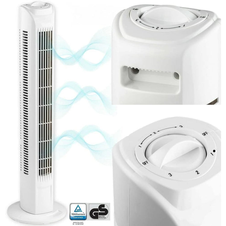 Ventilatore a Torretta Oscillante 45W Alto 78 cm 3 Velocita Colonna Verticale