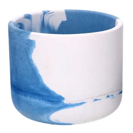 Vaso cemento bianco azzurro cm ø22,5h20