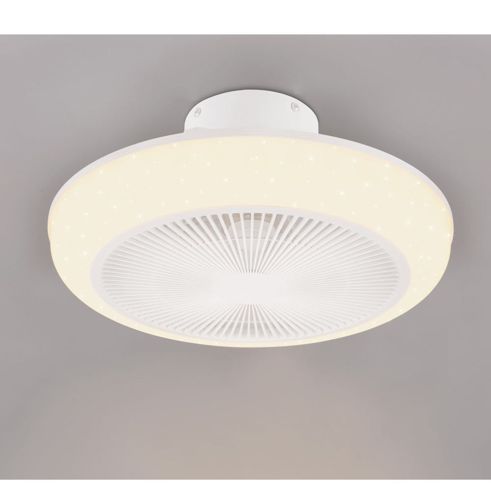 Ventilatore Plafoniera Led a Soffitto Mjolby 46 cm Moderno Colore: Cielo Stellato