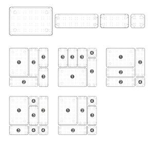 Set 25 Pezzi Organizer per Cassetti in Plastica Trasparente Divisorio Salvaspazio