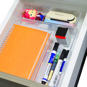 Set 25 Pezzi Organizer per Cassetti in Plastica Trasparente Divisorio Salvaspazio