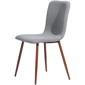 Set 4 Sedie per Sala da Pranzo Grigio con Gambe Effetto Legno Seduta Ergonomica