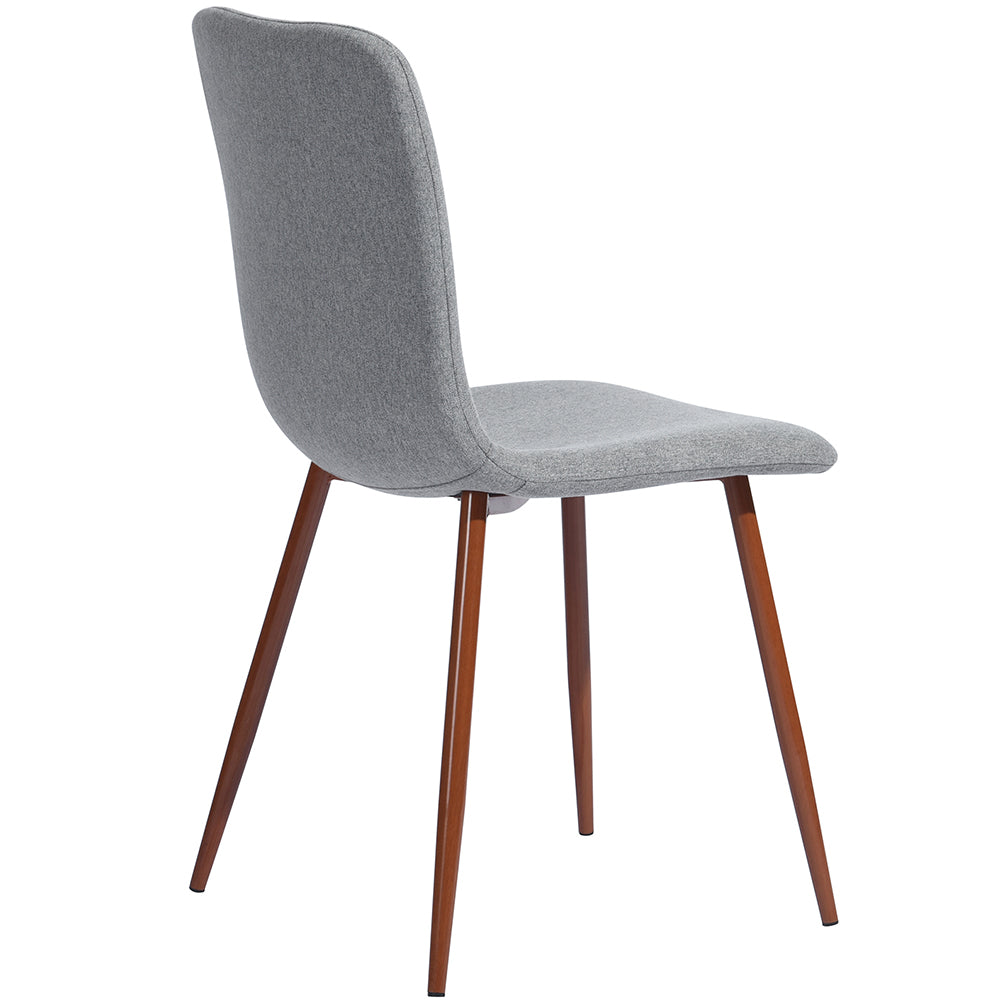 Set 4 Sedie per Sala da Pranzo Grigio con Gambe Effetto Legno Seduta Ergonomica