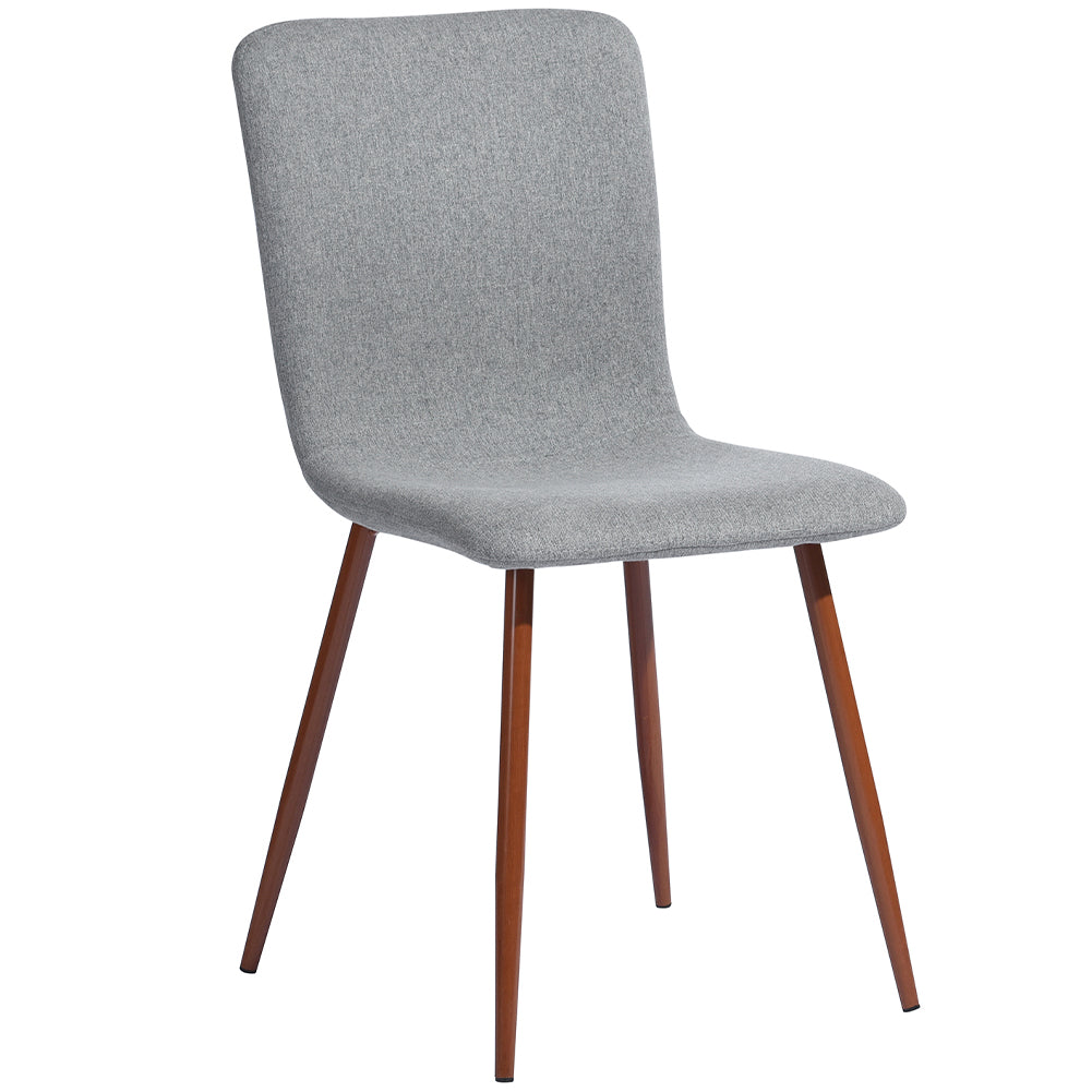 Set 4 Sedie per Sala da Pranzo Grigio con Gambe Effetto Legno Seduta Ergonomica