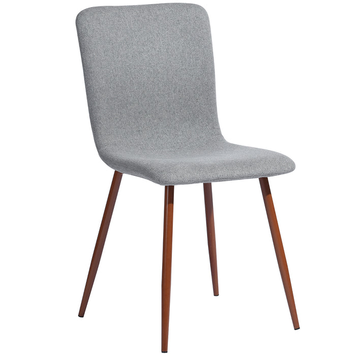 Set 4 Sedie per Sala da Pranzo Grigio con Gambe Effetto Legno Seduta Ergonomica