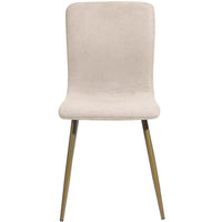 Set 6 Sedie per Sala da Pranzo Beige con Gambe Acciaio Dorato Seduta Ergonomica