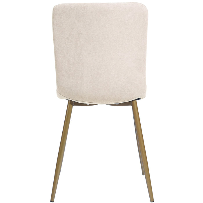 Set 6 Sedie per Sala da Pranzo Beige con Gambe Acciaio Dorato Seduta Ergonomica