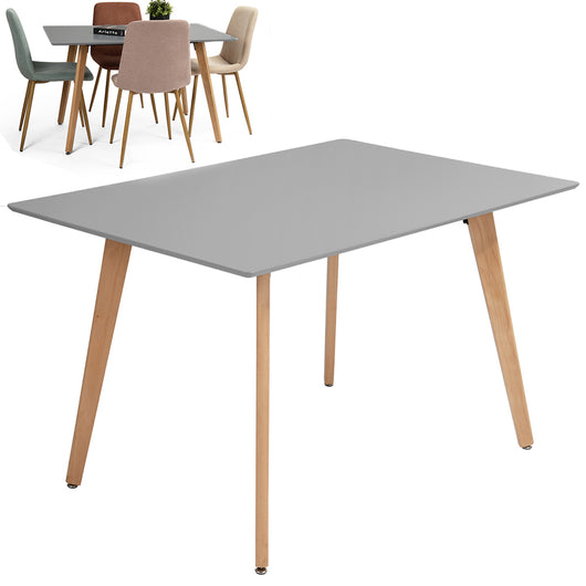 Tavolo da Pranzo Scandinavo Rettangolare in Legno Bianco per Cucina 110x70x75cm