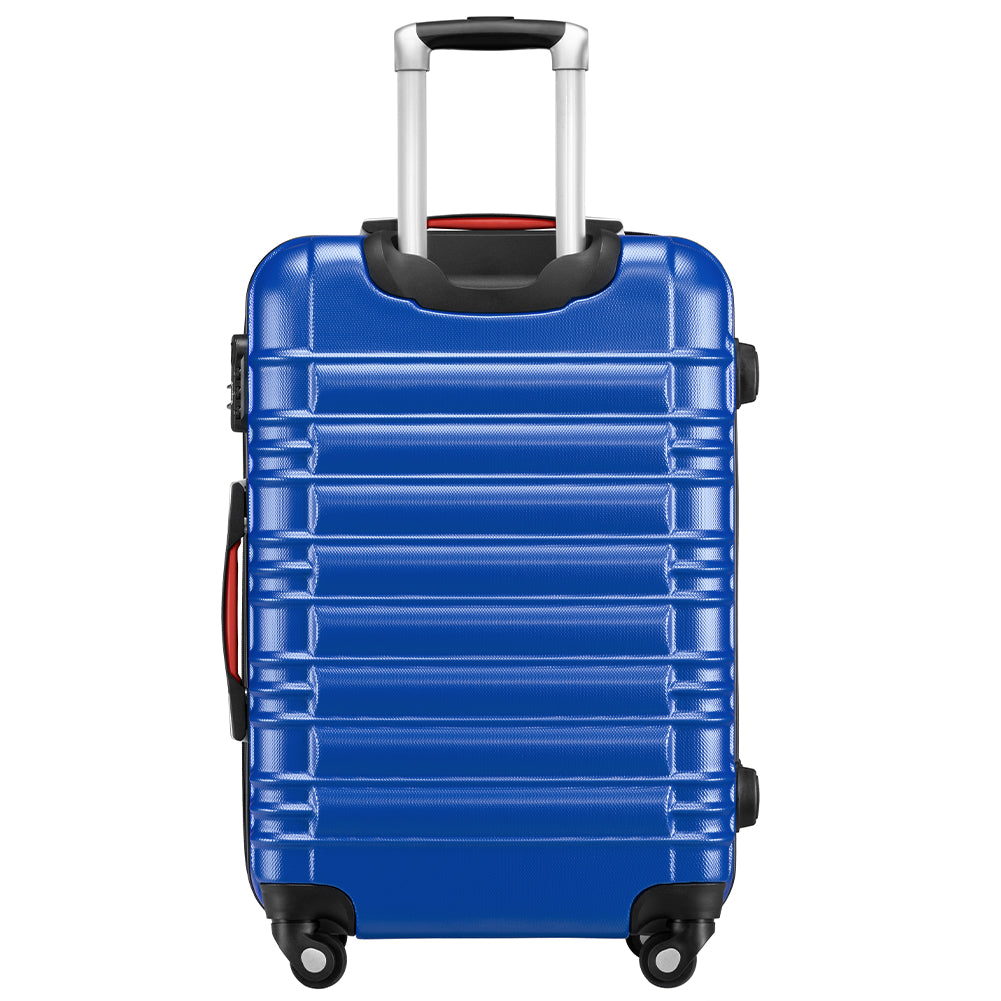 Set 4 Valigie Rigide con Ruote Easy Roll Trolley Bagaglio a Mano Viaggio Blu