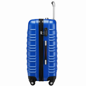 Set 4 Valigie Rigide con Ruote Easy Roll Trolley Bagaglio a Mano Viaggio Blu