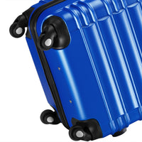 Set 4 Valigie Rigide con Ruote Easy Roll Trolley Bagaglio a Mano Viaggio Blu