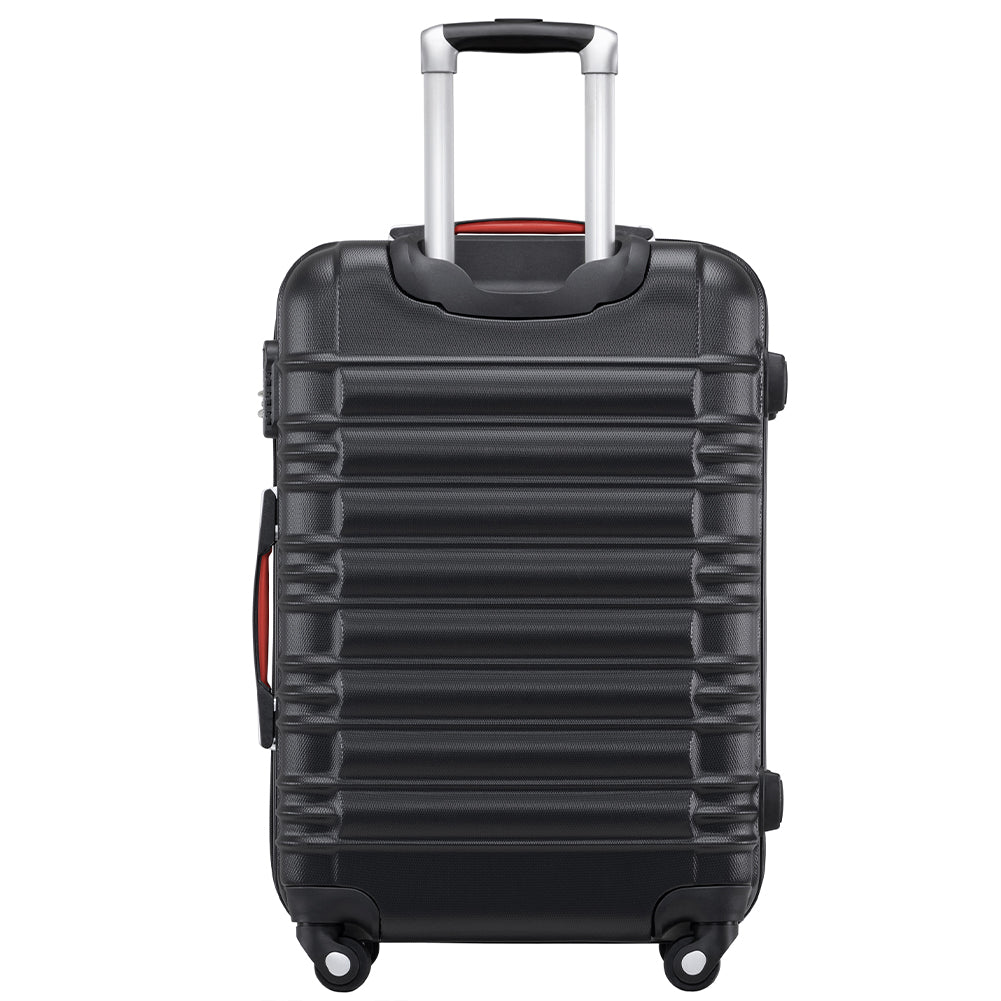 Set 4 Valigie Rigide con Ruote Easy Roll Trolley Bagaglio a Mano Viaggio Nero