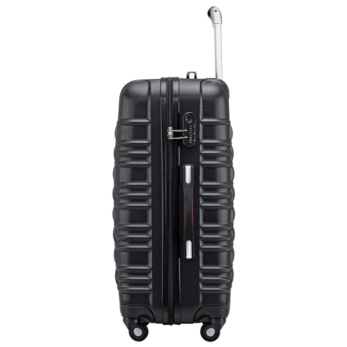 Set 4 Valigie Rigide con Ruote Easy Roll Trolley Bagaglio a Mano Viaggio Nero