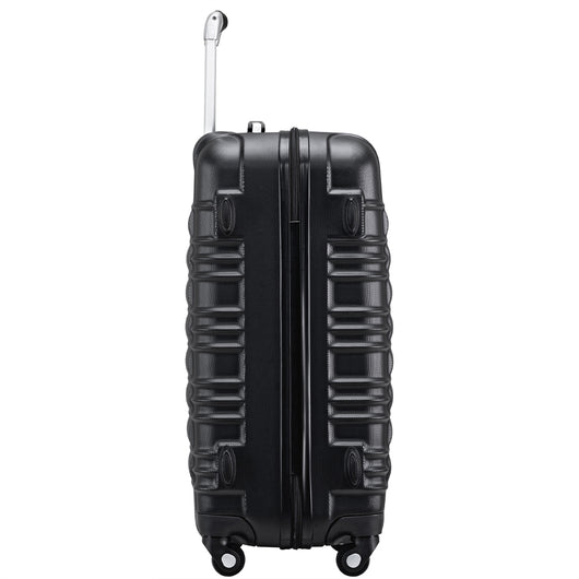 Set 4 Valigie Rigide con Ruote Easy Roll Trolley Bagaglio a Mano Viaggio Nero