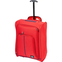 Trolley Cabina Morbido Bagaglio a Mano Rosso con Maniglia Telescopica 35x20x50cm