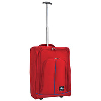 Trolley Cabina Morbido Bagaglio a Mano Rosso con Maniglia Telescopica 35x20x50cm