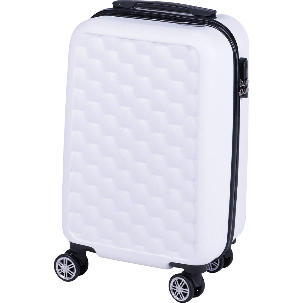 Trolley Cabina Rigido Bagaglio a Mano Bianco Maniglia Telescopica 33.5x22x55cm