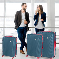 Set 3 Valigie Rigide con Ruote Easy Roll Trolley Bagaglio a Mano Viaggio Verde