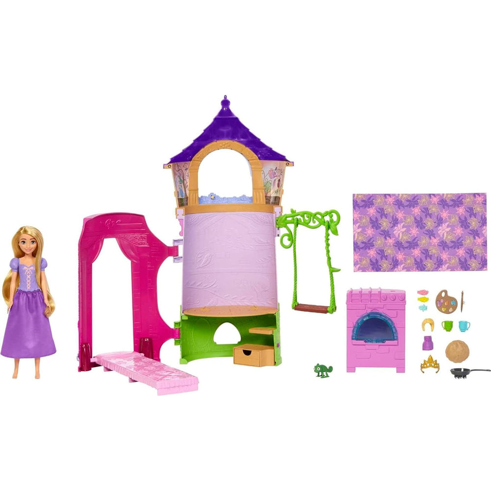 Disney Princess Rapunzel's Tower Playset Bambola Snodata 6 Aree Gioco Accessori