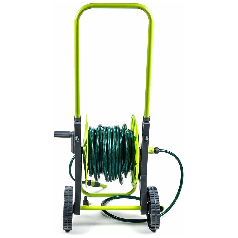 Carrello avvolgitubo da Giardino portatile 30 Metri Carrellino Avvolgi tubo ruot