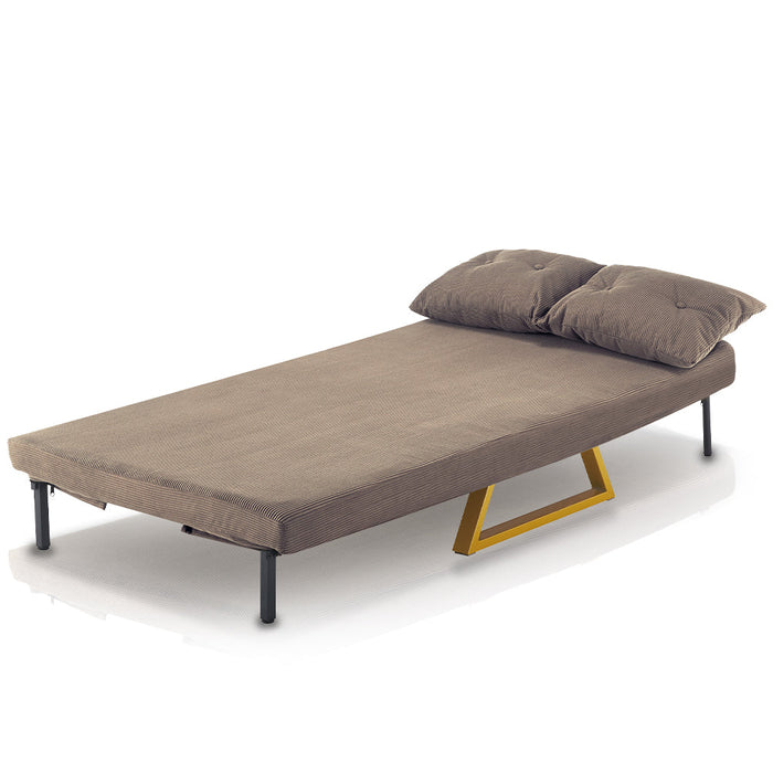 Poltrona Letto Reclinabile 2 Posti Chaise Lounge in Velluto Convertibile Marrone