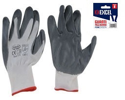 GUANTI NYLON PALMO NITRILE PESANTI TG. 8M GRIGIO APPENDIBIL confezione da PAIA 12