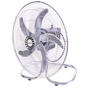 Ventilatore a Piantana Acciaio 3in1 Terra Tavolo Parete Base Tonda 65W Pala 50cm