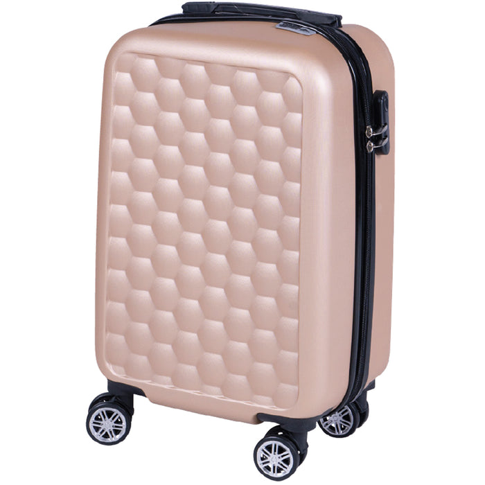 Trolley Cabina Rigido Bagaglio a Mano Oro con Maniglia Telescopica 33.5x22x55cm