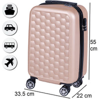 Trolley Cabina Rigido Bagaglio a Mano 33.5x22x55 cm con Maniglia Telescopica Oro