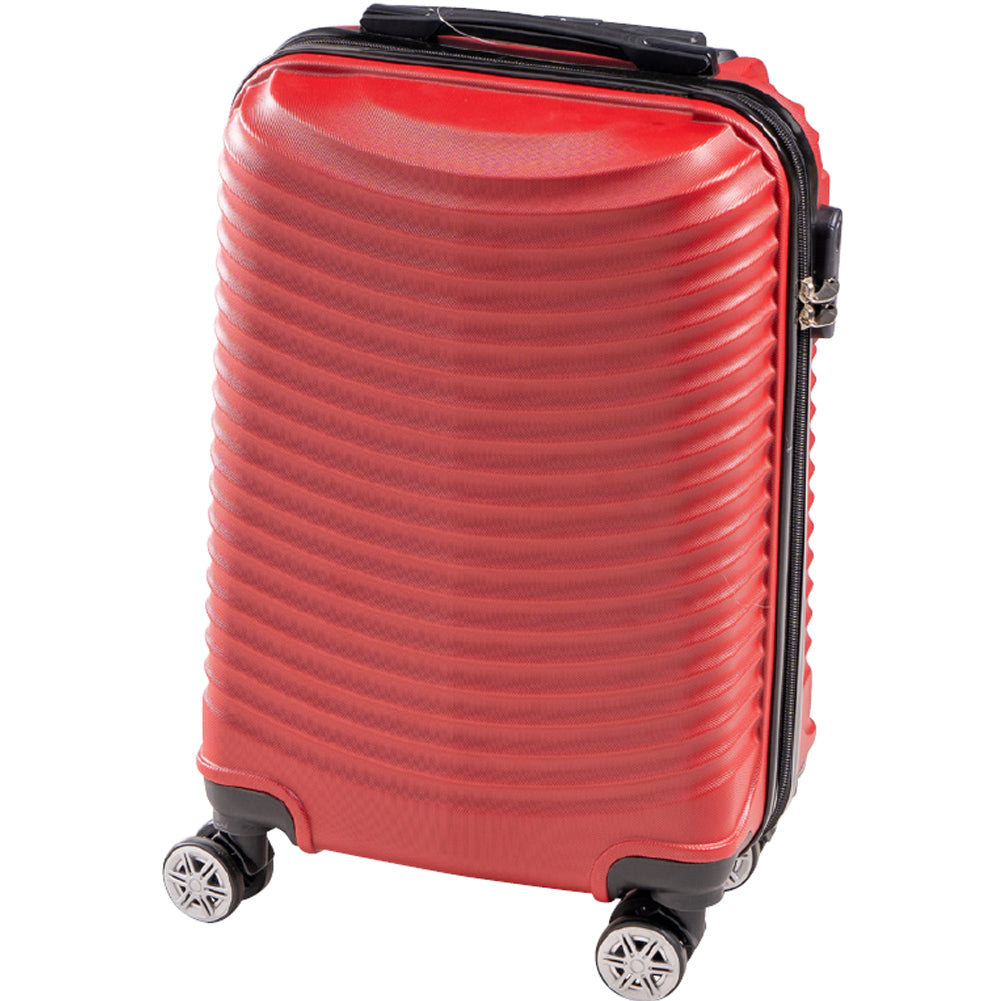 Trolley Cabina Rigido Bagaglio a Mano Rosso con Maniglia Telescopica 33.5x22x55cm