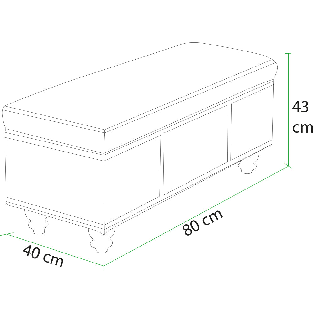 Cassapanca Contenitore Ecopelle Divano Panca Pouf Contenitore 80x40x43 cm Khaki