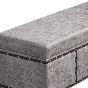 Cassapanca Contenitore Ecopelle Divano Panca Pouf Contenitore 80x40x43 cm Grigio