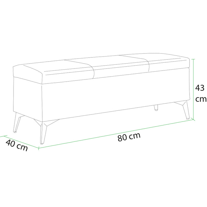 Cassapanca Contenitore Ecopelle Panca Pouf con Piedini in Metallo Grigio Chiaro