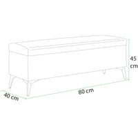 Cassapanca Contenitore Bordeaux in Ecopelle Divano Piedini in Metallo 80x40x45cm