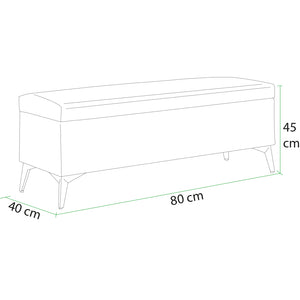 Cassapanca Contenitore Bordeaux in Ecopelle Divano Piedini in Metallo 80x40x45cm