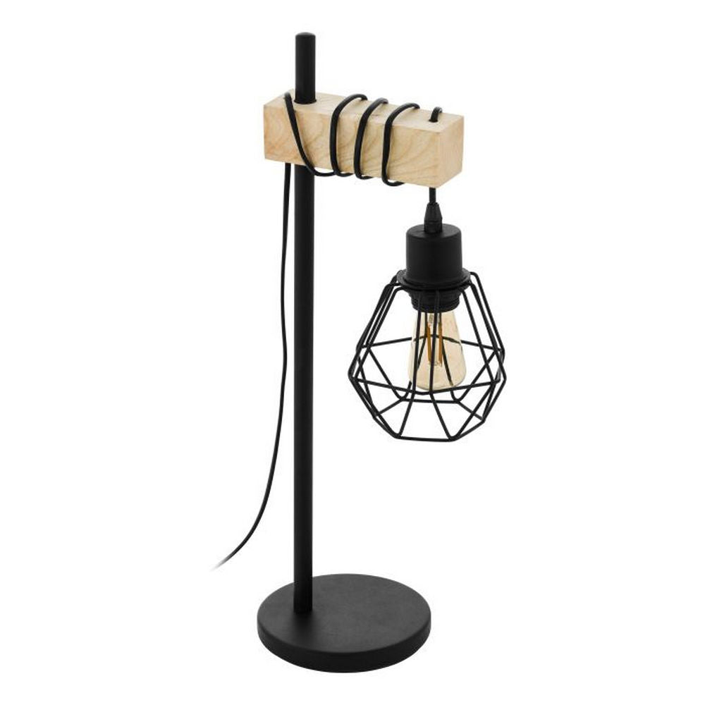 Lampada da Tavolo Legno Vintage con Paralume Townshend 5 Eglo