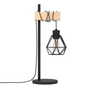 Lampada da Tavolo Legno Vintage con Paralume Townshend 5 Eglo