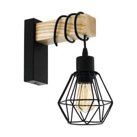 Lampada Applique in Legno Vintage con Braccio Townshend 5 Eglo