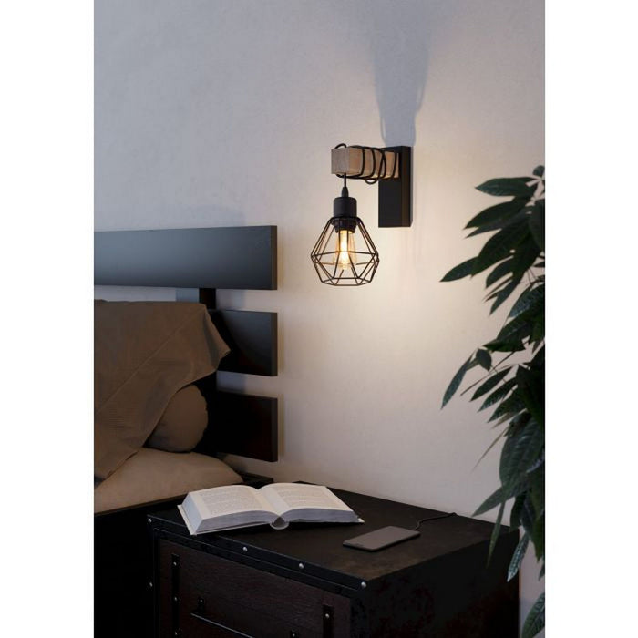 Lampada Applique in Legno Vintage con Braccio Townshend 5 Eglo