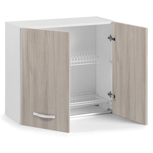 Mobile Pensile Colapiatti Cucina Componibile Raccogli gocce 80x32xH72 Bianco Olmo