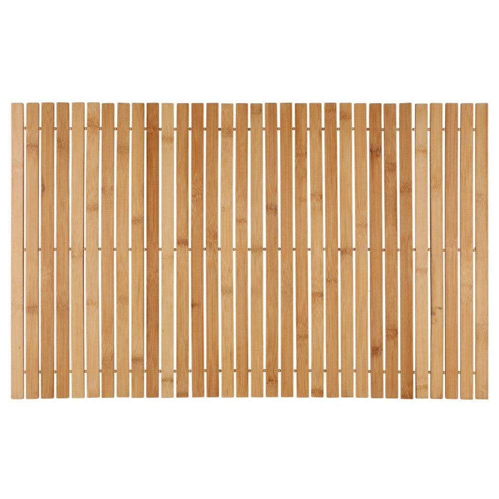 Tappeto da Bagno per Vasca e Doccia Pedana in Legno Bambù Antiscivolo 50 x 80 cm