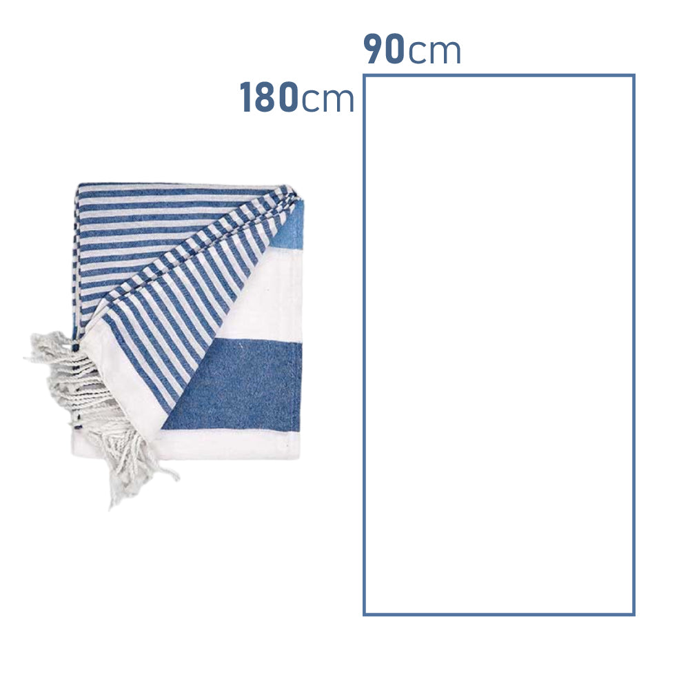 Telo Multiuso 3pz 90x180cm Spiaggia PIC-NIC Cotone Rosa-Blu-Beige