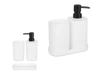 Accessori da Bagno Kit 4pz in Polipropilene Set completo per Bagno Bianco