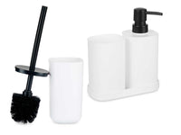 Accessori da Bagno Kit 4pz in Polipropilene Set completo per Bagno Bianco