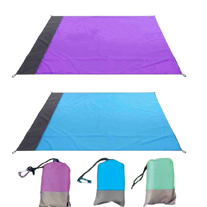 Telo Multiuso Coperta da Spiaggia Anti sabbia Impermeabile Kit da 2pz 140x200 cm Spiaggia, Picnic, Gita, Salvaspazio